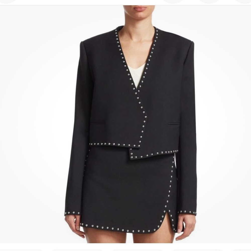 Helmut Lang Black Studded Blazer Cropped True Statement Piece Classic